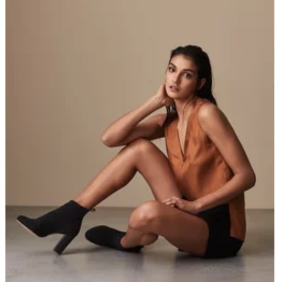 Reiss Shoes - Reiss Elastic Gore Leather High Heel Booties